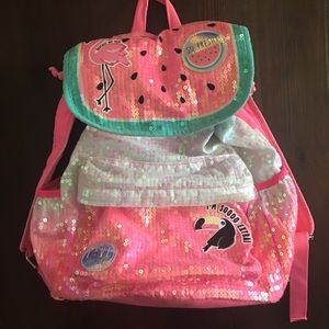 Justice Sequin Drawstring Canvas Backpack